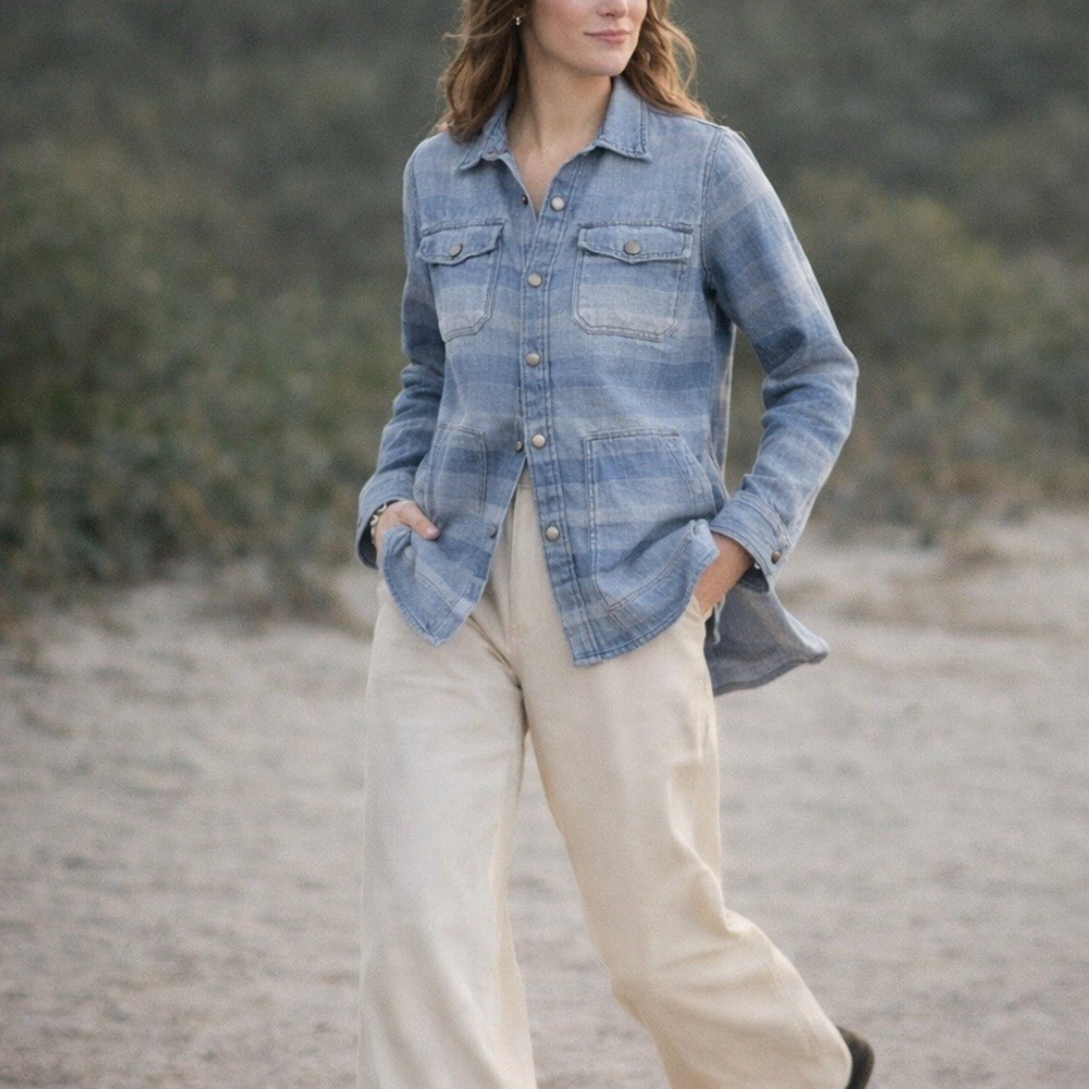 Current/Elliott "The Patch Pocket" Ombr Stripe De… - image 1